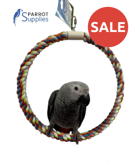 Parrot-Supplies Colourful Rope Ring Parrot Swing Toy